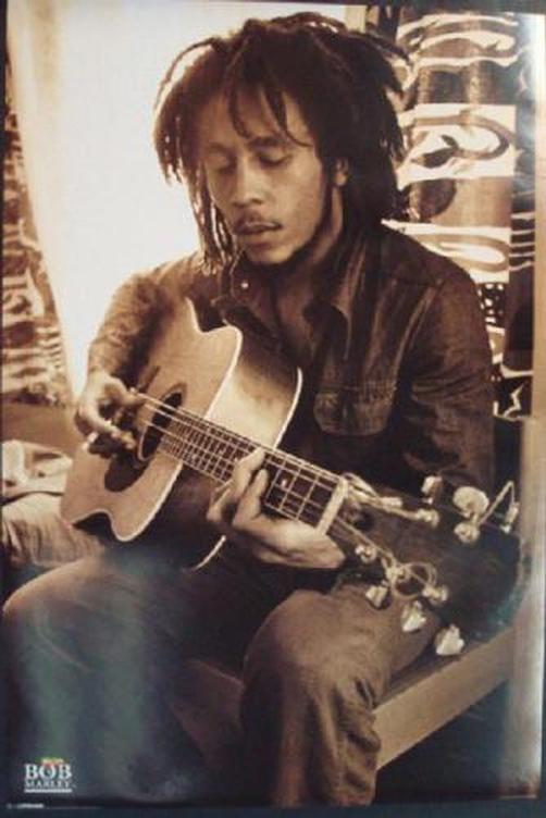 Bob Marley With Guitar Posters