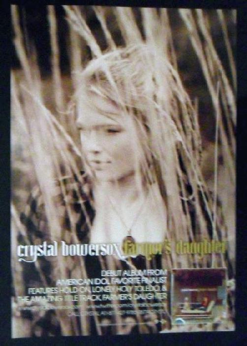 FREE Indie/Country Poster CRYSTAL BOWERSOX Farmer's Daughter Ltd Ed RARE Poster